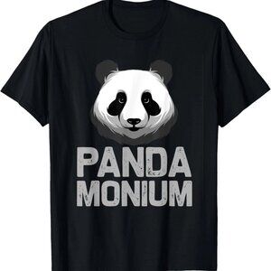 Cute Panda Monium  Funny Sarcastic Pun Pandemonium T-Shirt 159